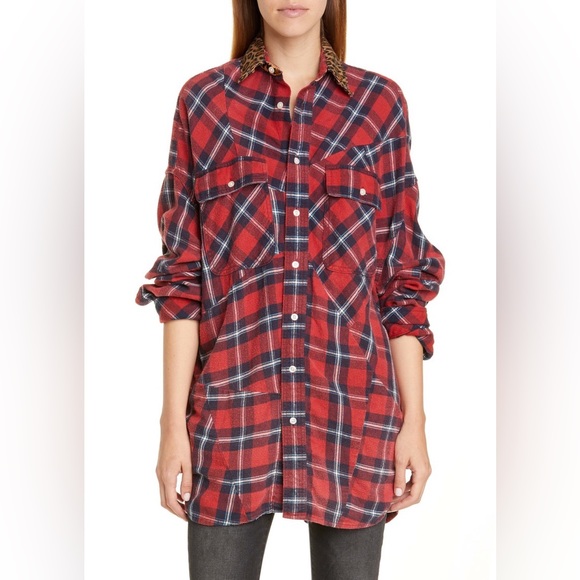 R13 patched shirt. Size medium